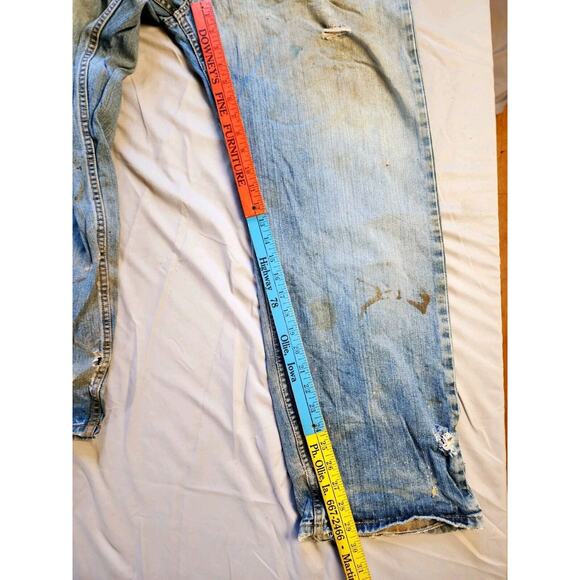 Levi's 559 vtg 90s Denim Jeans 38 x 30 Relaxed Straight Distressed Light Wash - Picture 4 of 11